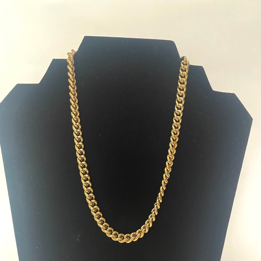 Carolee Opulent Connection Thick Gold Link Chain Necklace with Horseshoe Closure